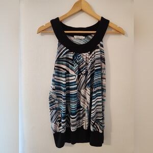 Ricki's Women's Striped Sleeveless Blouse - Blue and Black